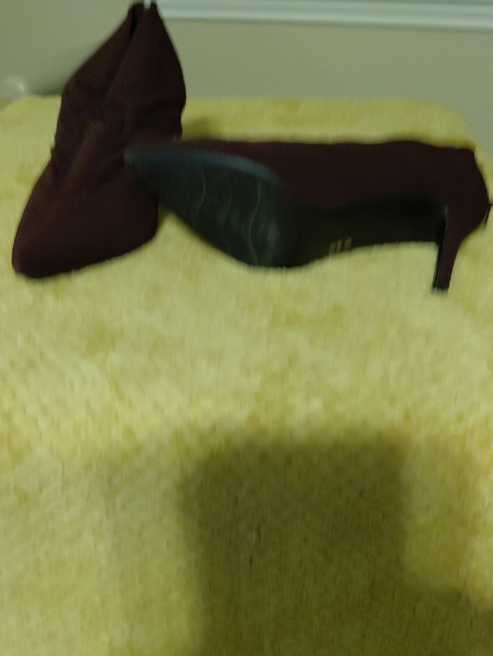 Burgundy Pointed Toe Stiletto Booties